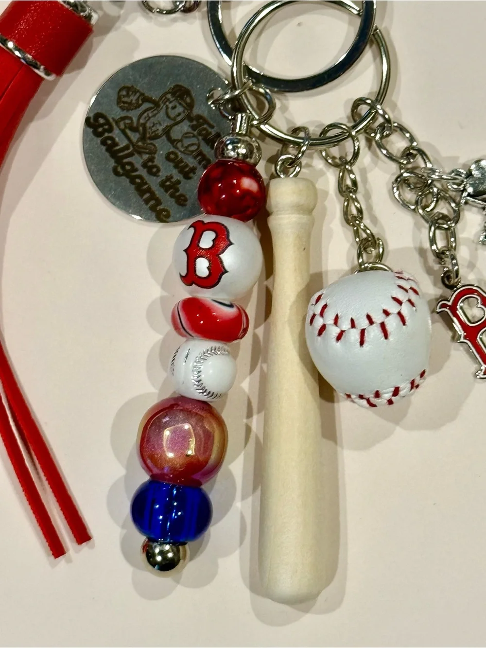Boston Red Sox key ring purse bag charms